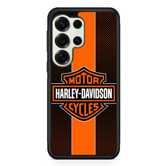 Harley Davidson Square Pattern Samsung Galaxy S25 Ultra Case | Durable Rubber Case for Samsung Galaxy S25 Ultra