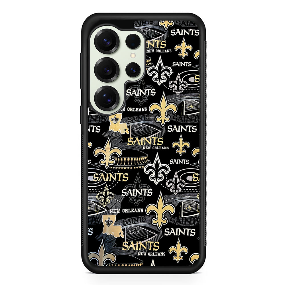 New Orleans Saints Pattern Samsung Galaxy S25 Ultra Case | Durable Rubber Case for Samsung Galaxy S25 Ultra