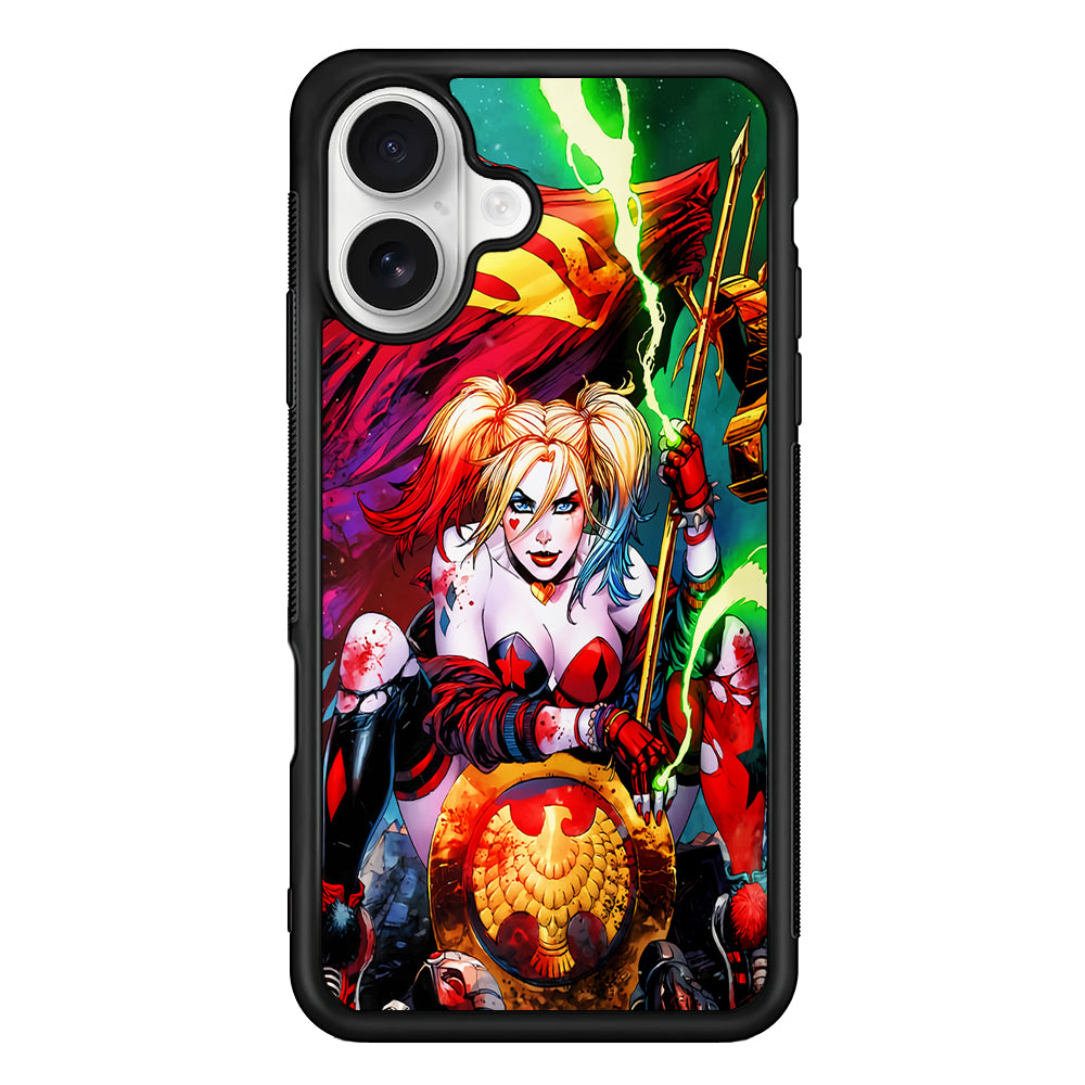 Harley Quinn Superman Flag iPhone 16 Plus Case | Durable Protective Rubber Cover