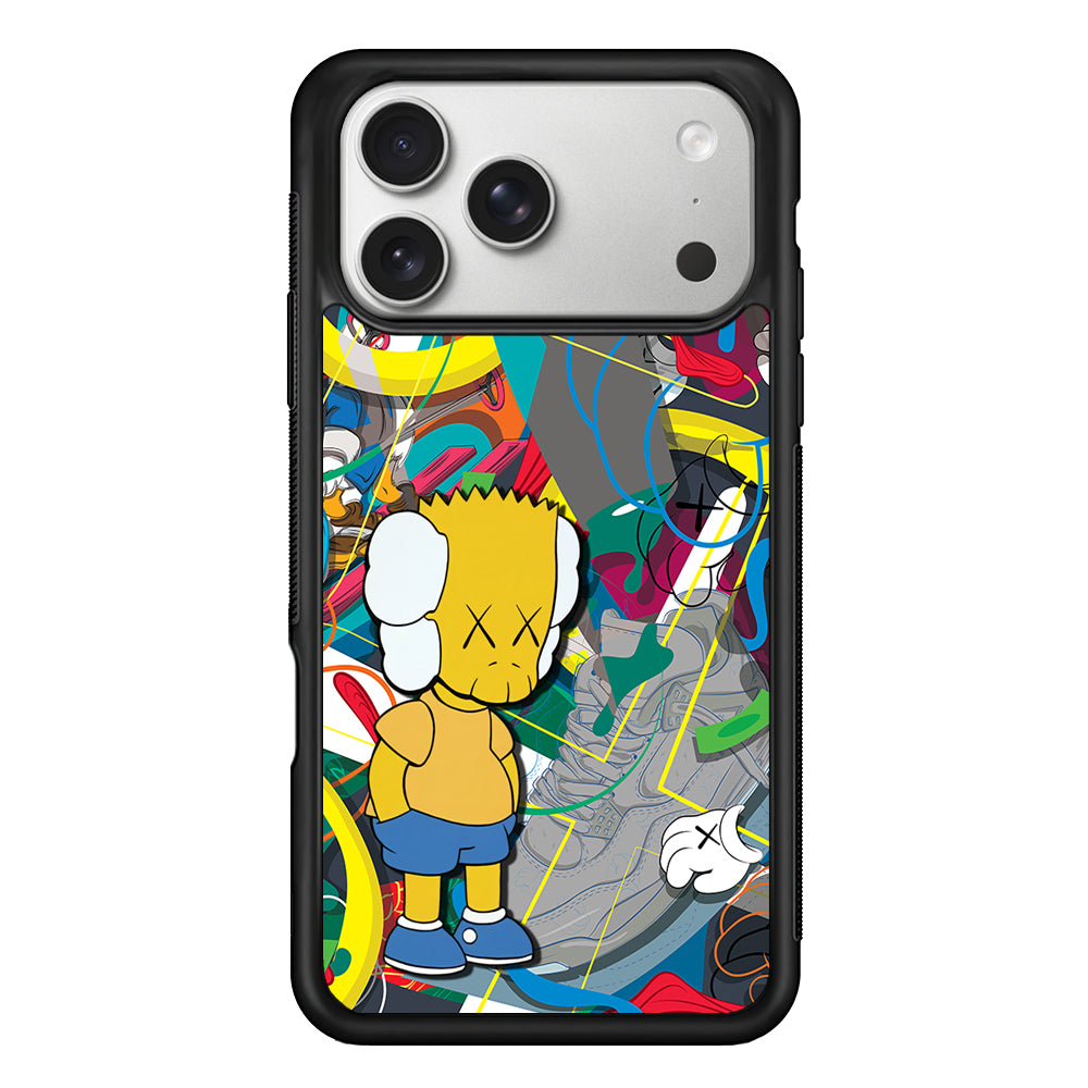 Kaws Doodle Bart Cover iPhone 17 Pro Case | Slim Rubber Case for iPhone 17 Pro