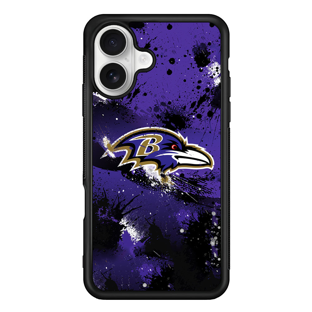 Baltimore Ravens Abstract iPhone 16 Plus Case | Durable Protective Rubber Cover
