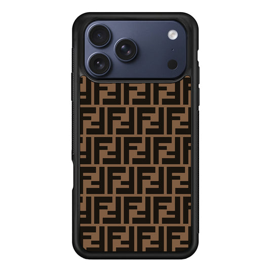 Fendi Brown Form iPhone 17 Pro Max Case | Slim Rubber Case for iPhone 17 Pro Max