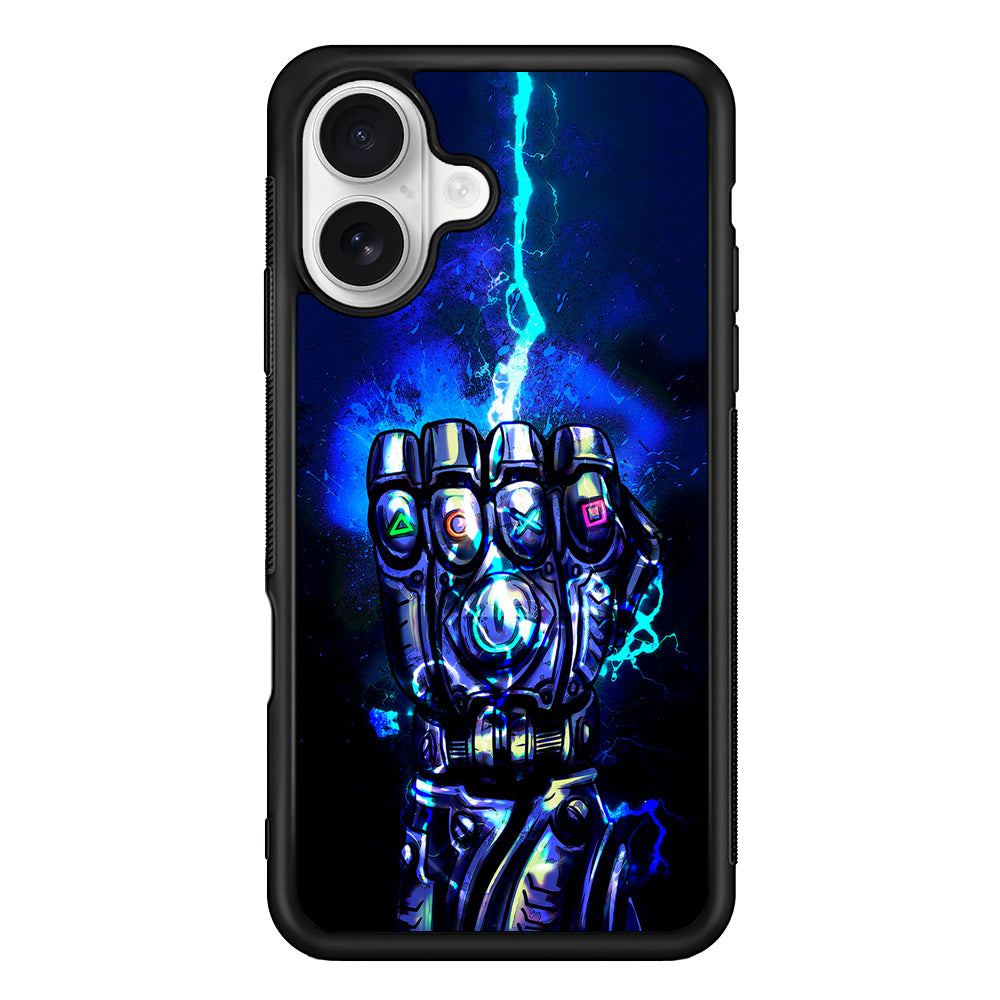 Thanos Gauntlet Stick Symbol iPhone 16 Plus Case | Durable Protective Rubber Cover