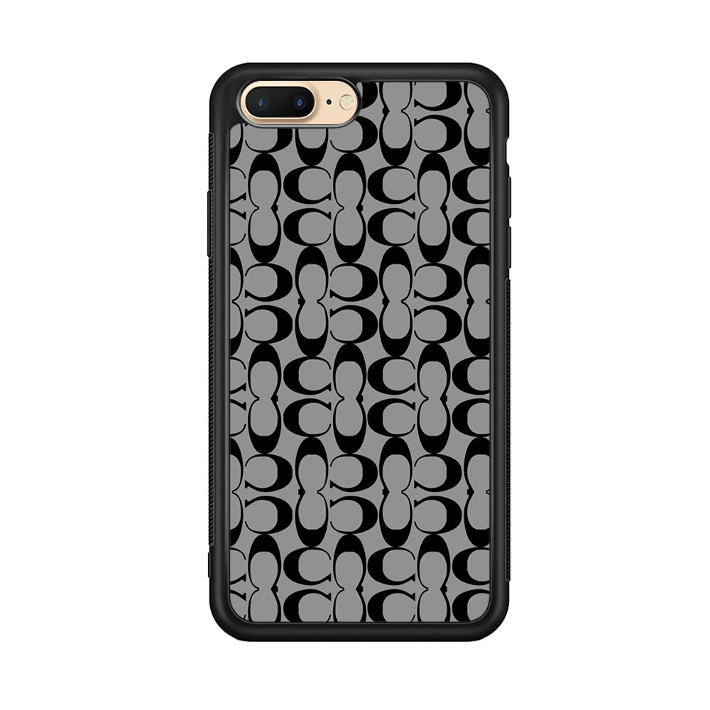Coach Black Grey iPhone 8 Plus Case | Slim Rubber Case for iPhone 8 Plus