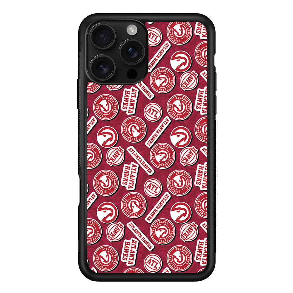 Atlanta Hawks Pattern iPhone 16 Pro Case | Durable Protective Case for iPhone 16 Pro
