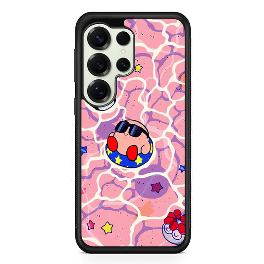 Kirby is Sunbathing on The Beach Samsung Galaxy S25 Ultra Case | Durable Rubber Case for Samsung Galaxy S25 Ultra