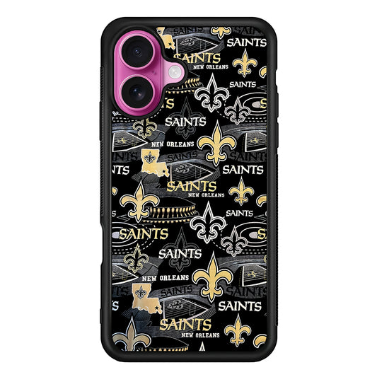 New Orleans Saints Pattern iPhone 17 Case | Slim Protective Rubber Phone Cover