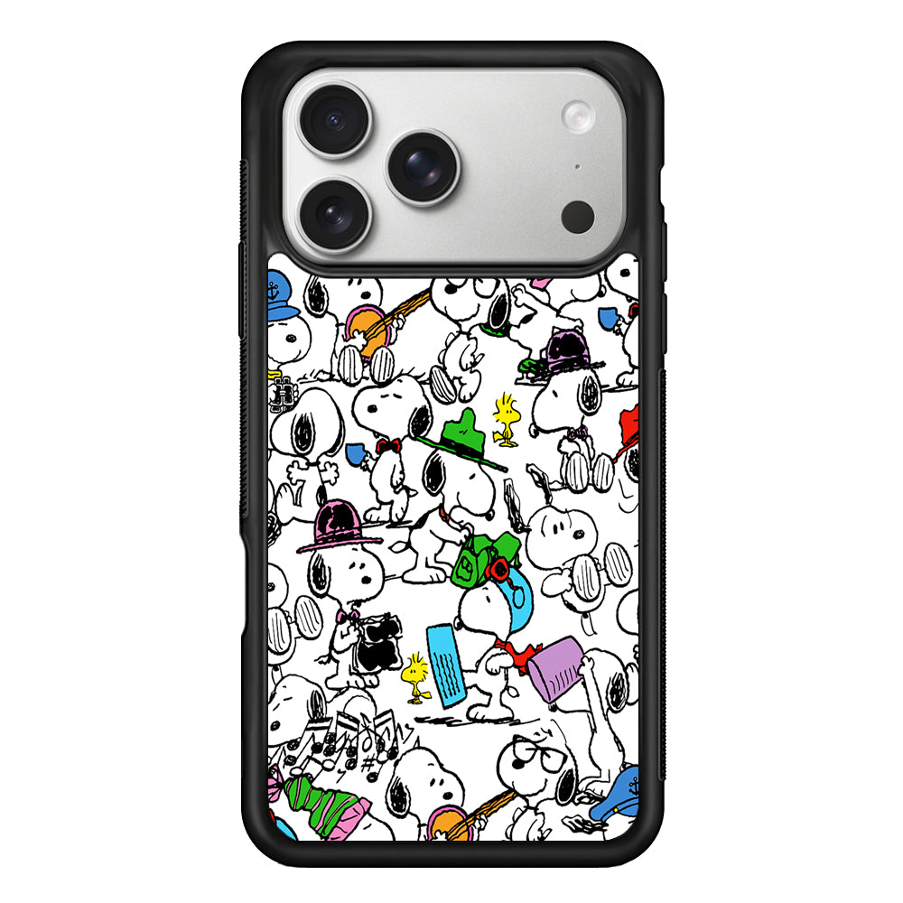 Collection of Snoopy Activities iPhone 17 Pro Case | Slim Rubber Case for iPhone 17 Pro