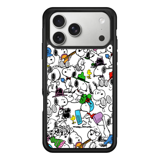 Collection of Snoopy Activities iPhone 17 Pro Case | Slim Rubber Case for iPhone 17 Pro