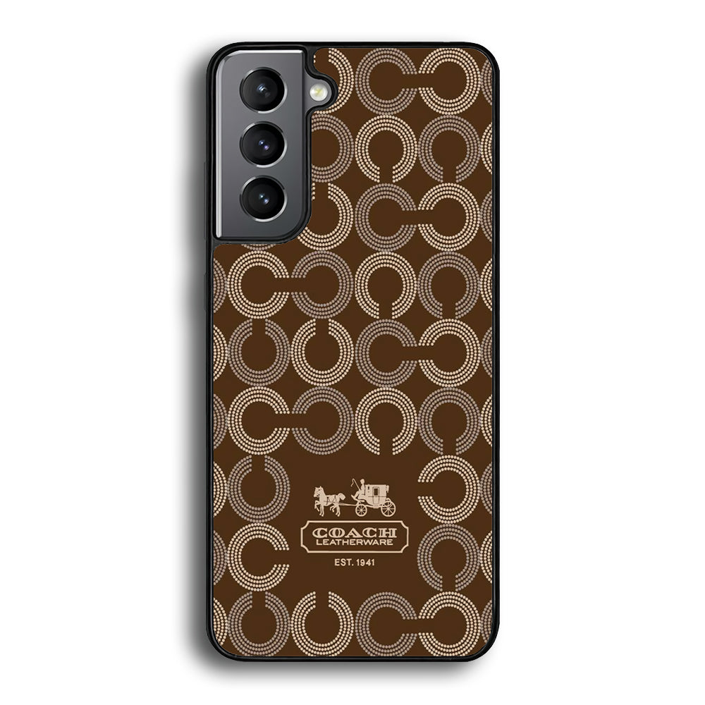 Coach Pattern Brown Samsung Galaxy S24 Plus Case | Slim Rubber Case for Samsung Galaxy S24 Plus