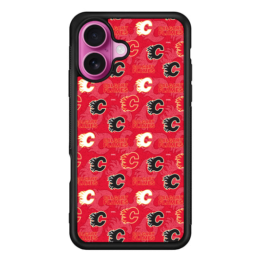 Calgary Flames Pattern iPhone 17 Case | Slim Protective Rubber Phone Cover