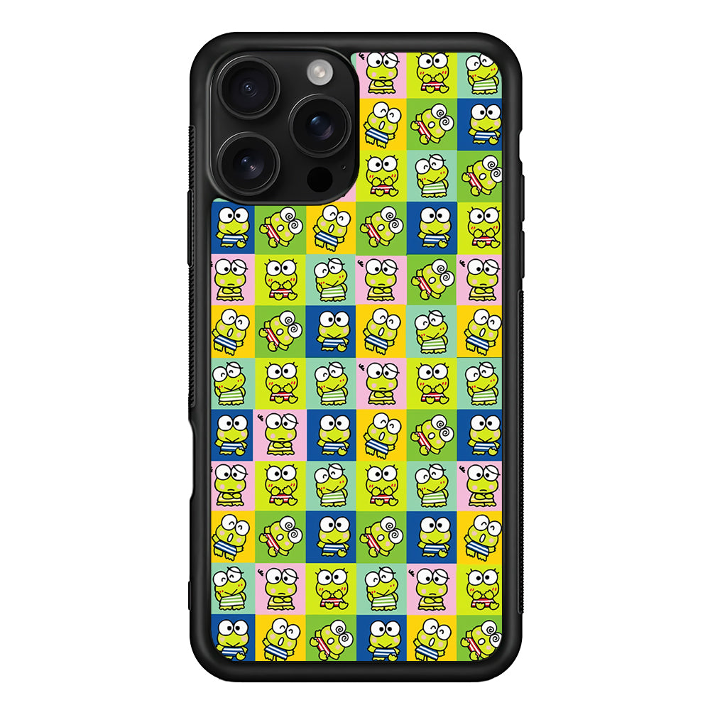 Keroppi Frog Cartoons Pattern iPhone 16 Pro Case | Durable Protective Case for iPhone 16 Pro