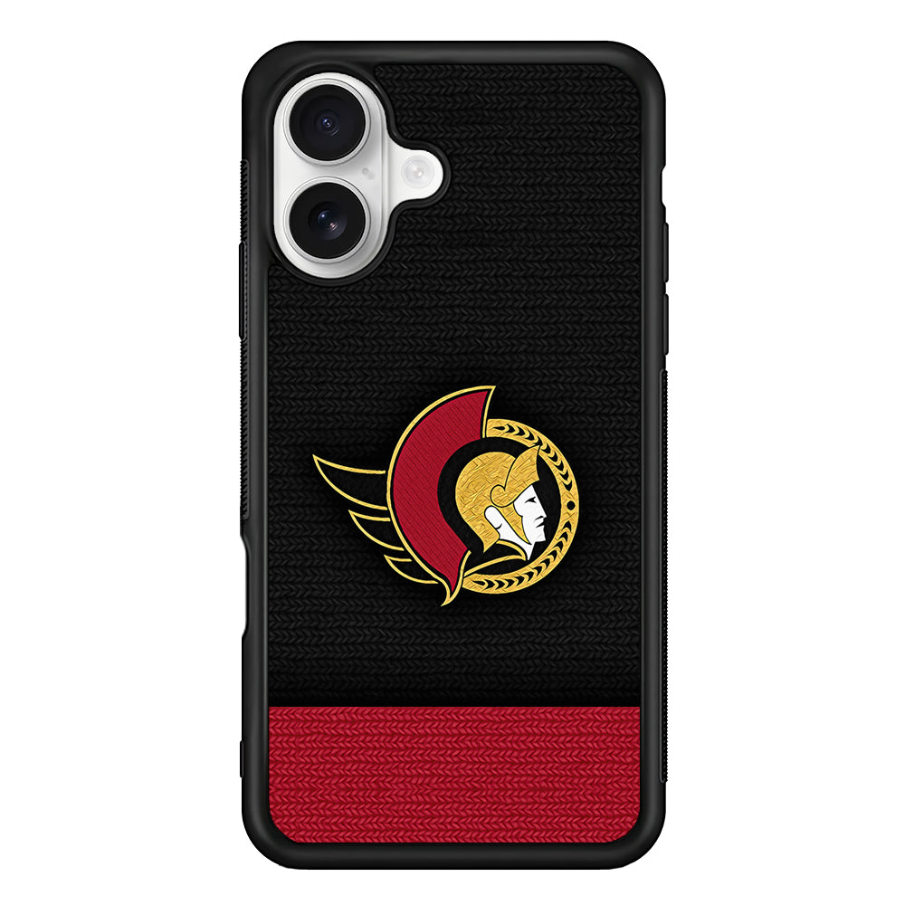 Ottawa Senators Pattern iPhone 16 Plus Case | Durable Protective Rubber Cover