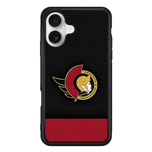 Ottawa Senators Pattern iPhone 16 Plus Case | Durable Protective Rubber Cover