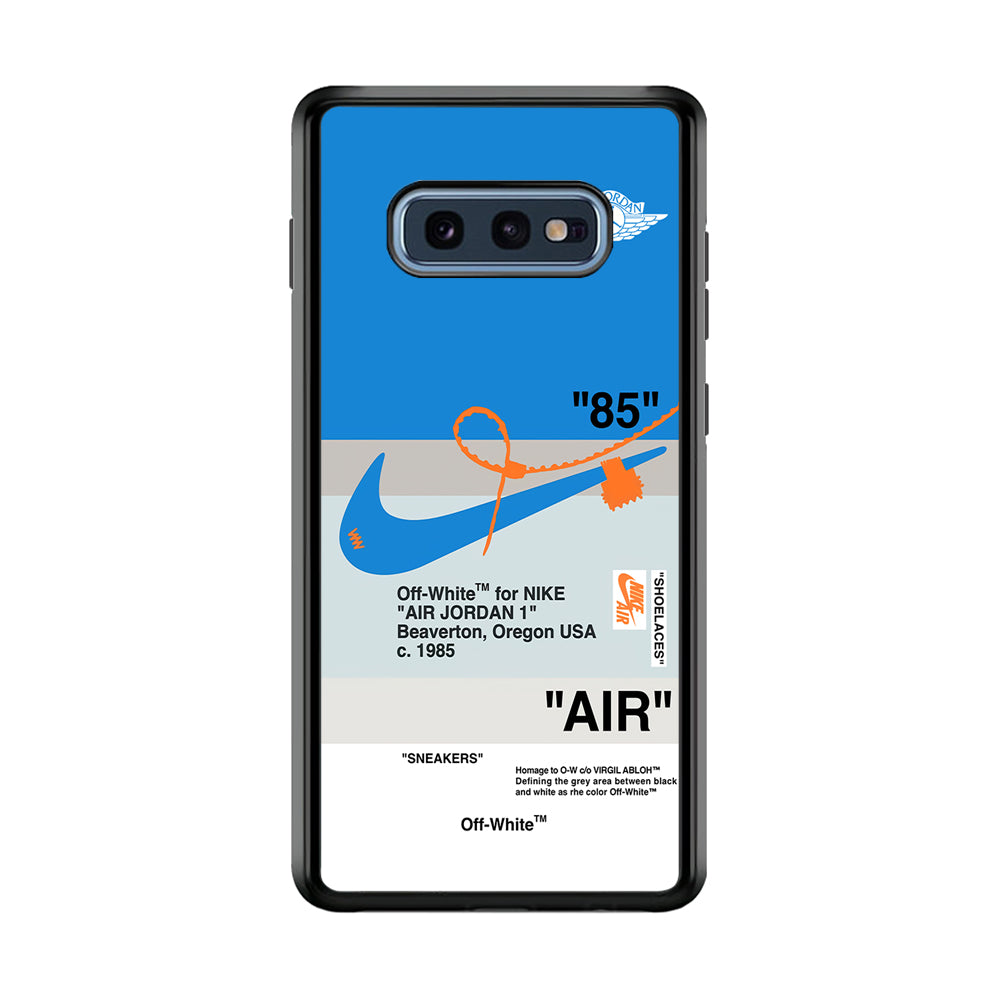 Off White x Nike Air Jordan Blue Samsung Galaxy S10E Case | Slim Rubber Case for Samsung Galaxy S10E