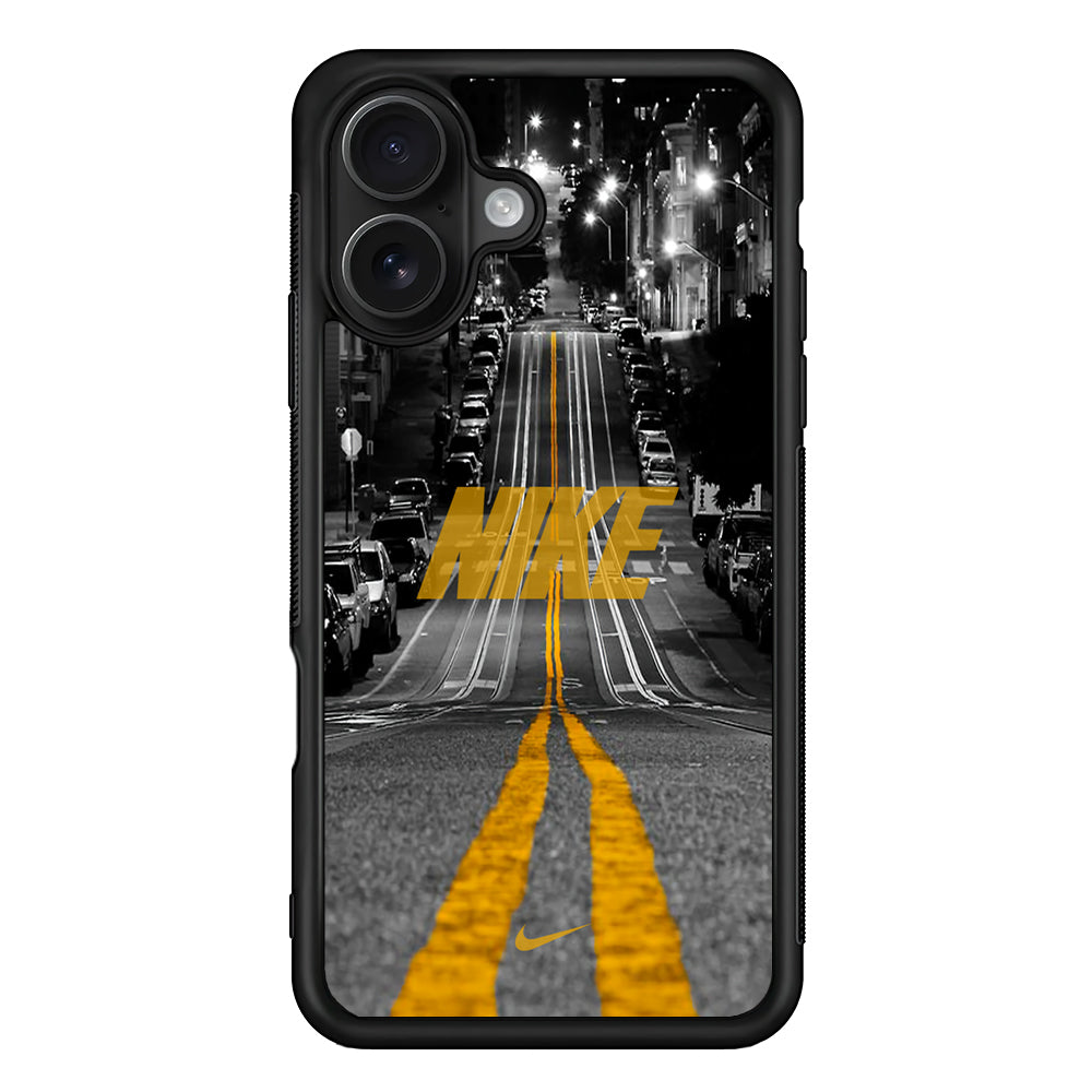 Nike Night Yellow Flames iPhone 16 Case - Oxvistore