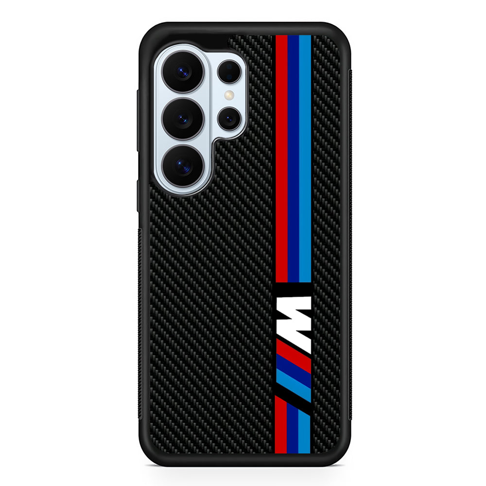 BMW M Carbon Tricolor Stripes Samsung Galaxy S26 Ultra Case | Slim Rubber Case for Samsung Galaxy S26 Ultra