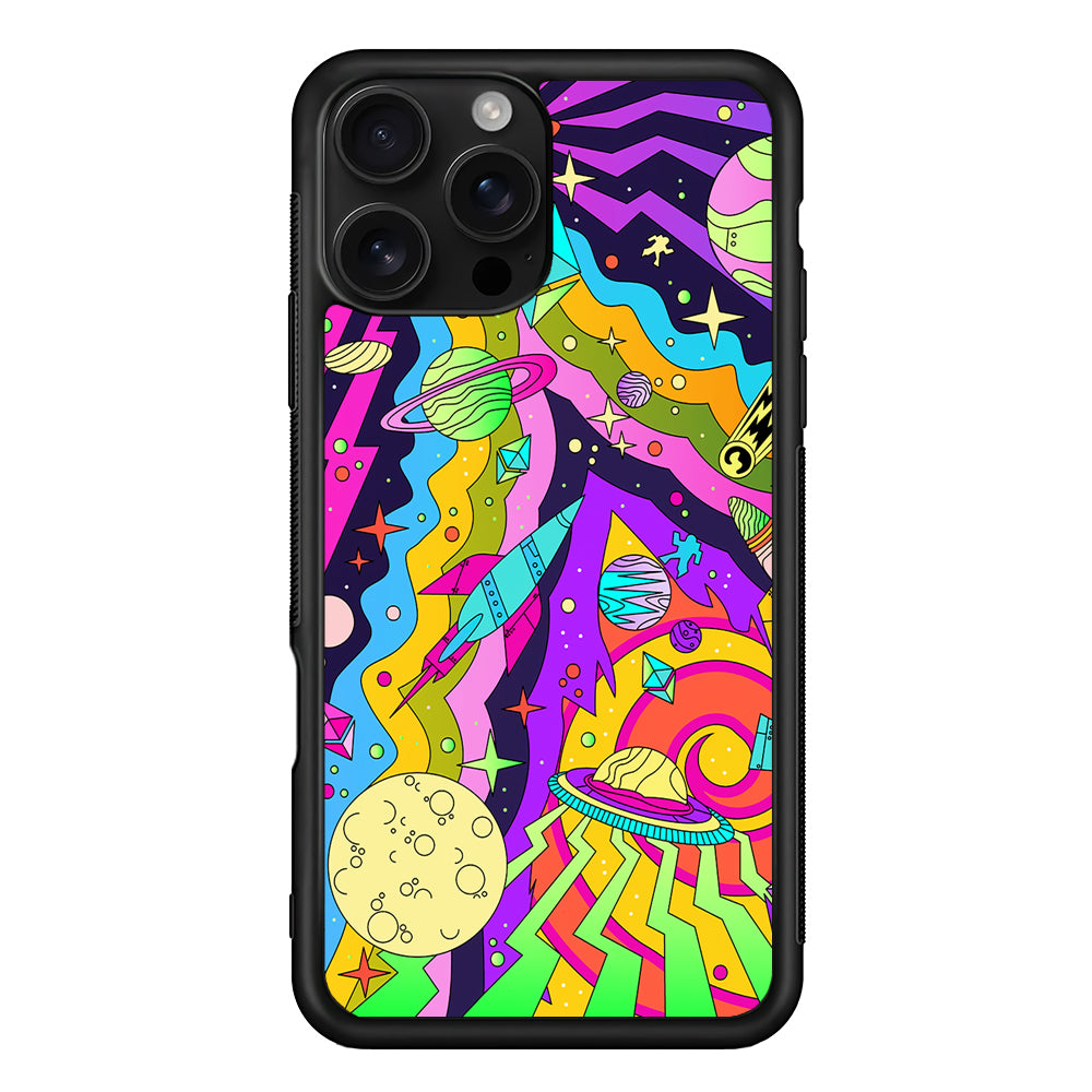 Trippy Spaceland Planets iPhone 16 Pro Case | Durable Protective Case for iPhone 16 Pro