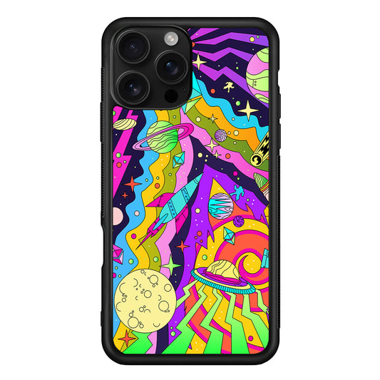 Trippy Spaceland Planets iPhone 16 Pro Case | Durable Protective Case for iPhone 16 Pro