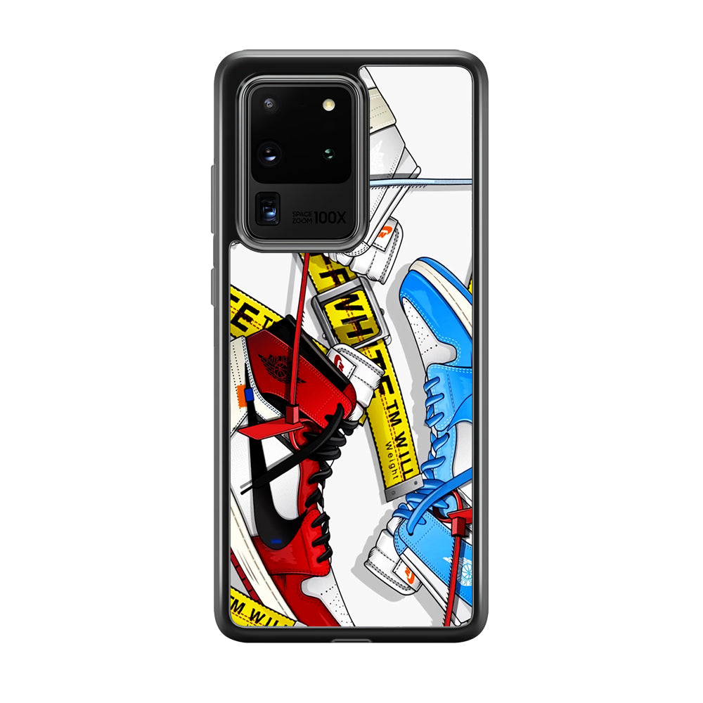Nike Air x Off White Shoes Colase Samsung Galaxy S20 Ultra Case | Slim Rubber Case for Samsung Galaxy S20 Ultra