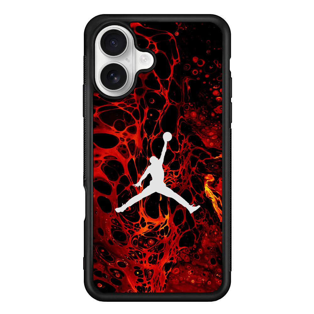Air Jordan Logo Red Liquid iPhone 16 Plus Case – Slim Fit Protective Phone Case