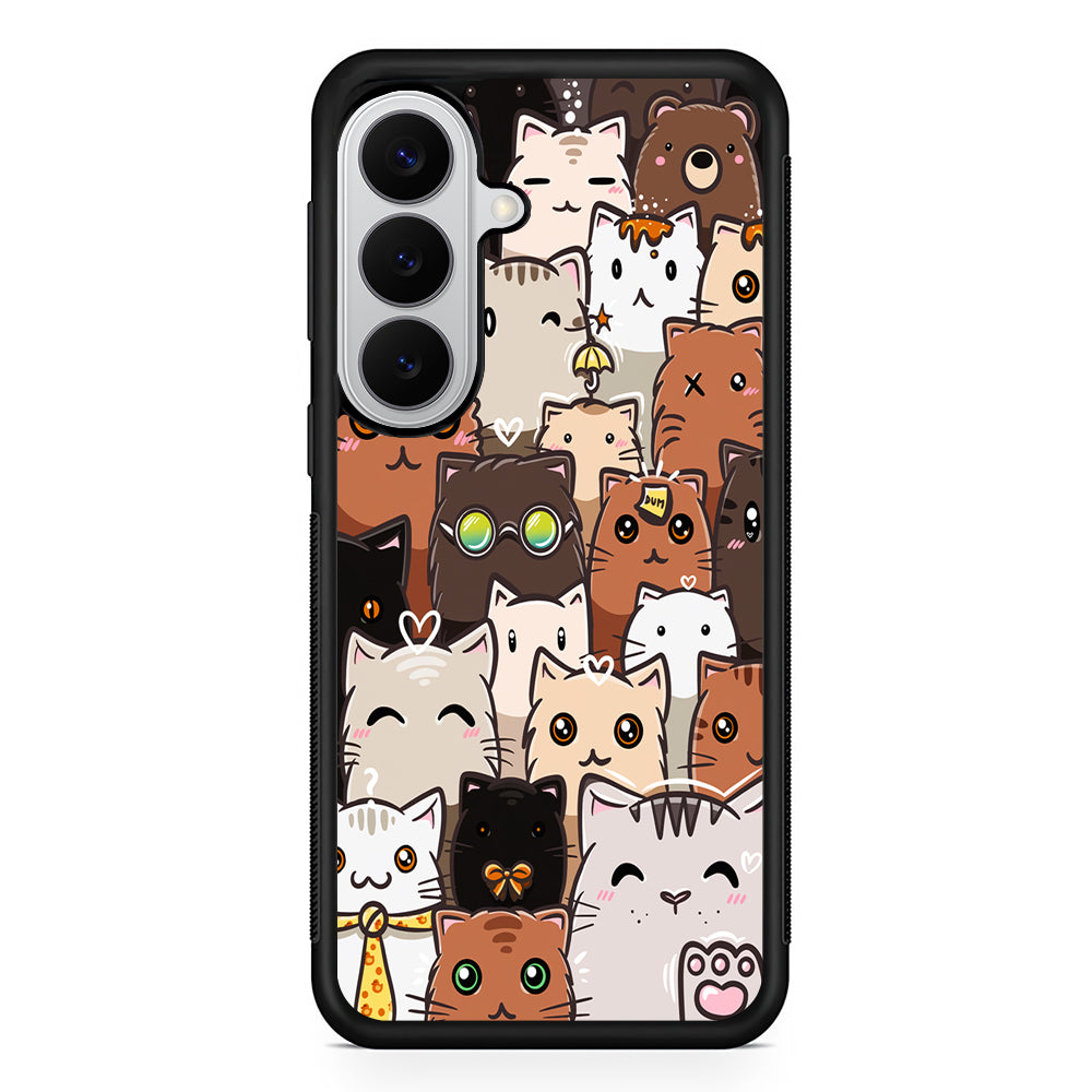 Cute Cat Pattern Kawaii Samsung Galaxy S26 Case | Protective Rubber Cover