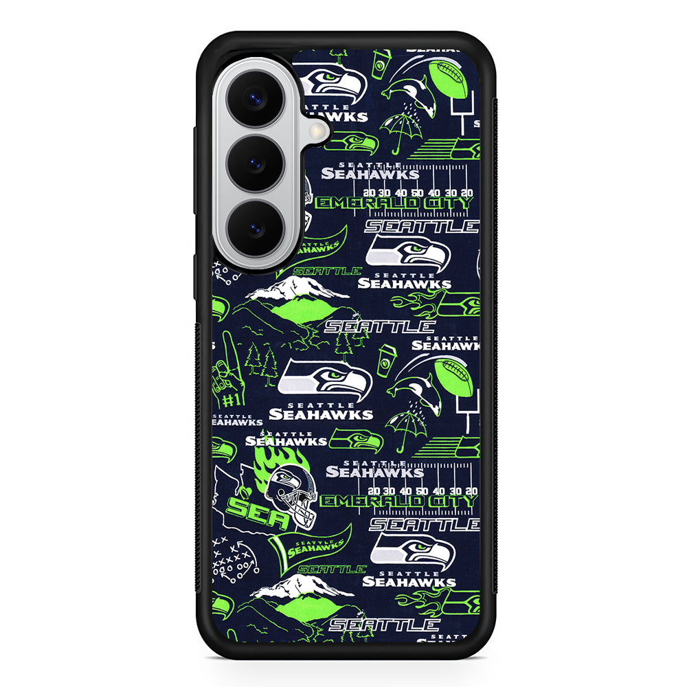 Seattle Seahawks Pattern Samsung Galaxy S26 Case | Protective Rubber Cover