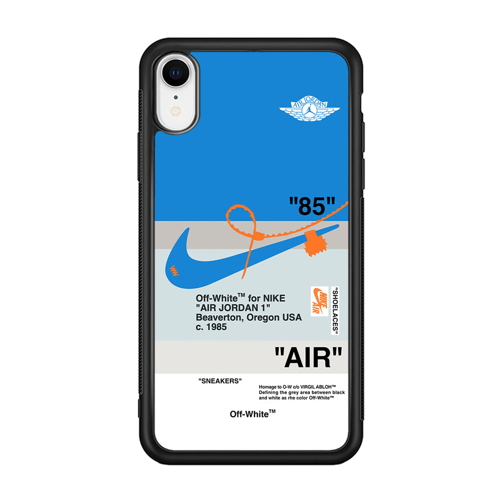 Off White x Nike Air Jordan Blue iPhone XR Case | Slim Rubber Case for iPhone XR