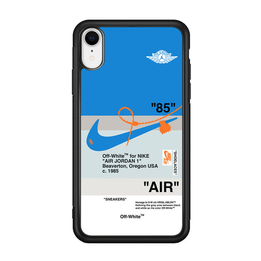 Off White x Nike Air Jordan Blue iPhone XR Case | Slim Rubber Case for iPhone XR