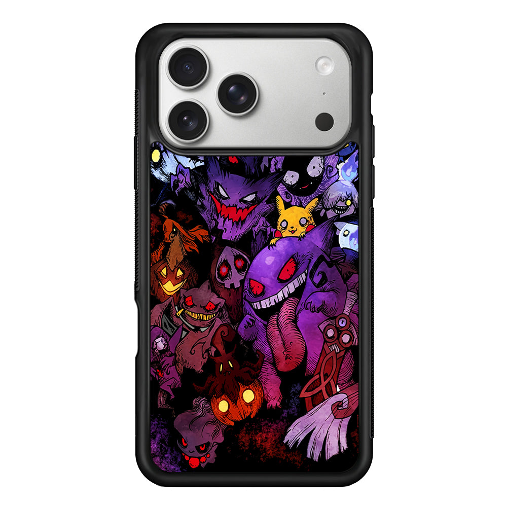 Ghost Type Pokemon Gengar iPhone 17 Pro Case | Slim Rubber Case for iPhone 17 Pro