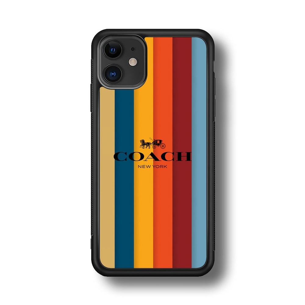 Coach Vertical Colorfull iPhone 12 Case | Slim Rubber Case for iPhone 12