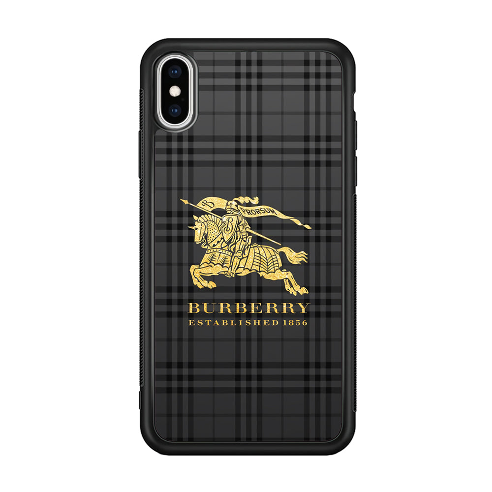 Burberry Simple Dark Grey iPhone Xs Max Case | Slim Rubber Case for iPhone Xs Max