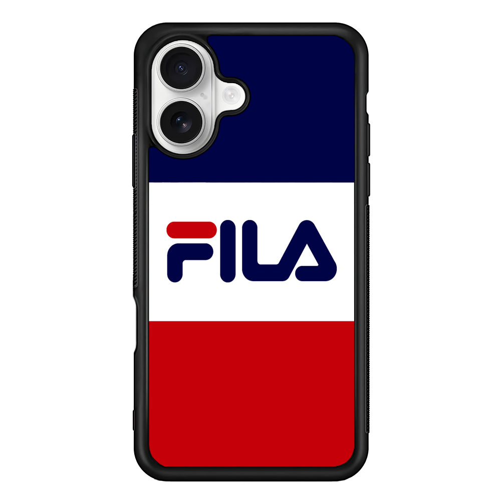 Fila Three Colors iPhone 16 Plus Case | Slim Rubber Case for iPhone 16 Plus