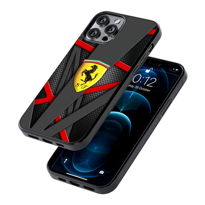 Ferrari Bold Red and Black 2D Rubber Phone Case | Slim Protective Phone Case