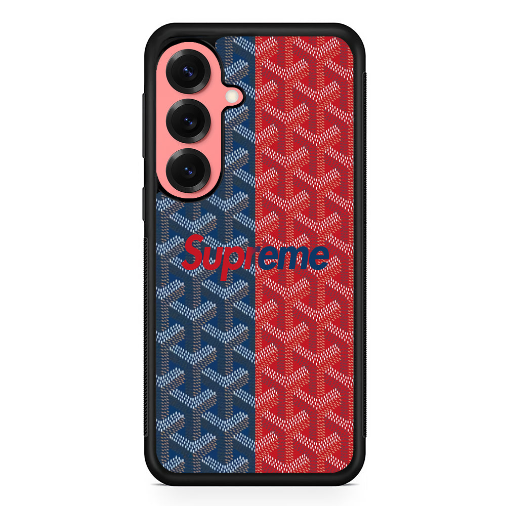 Supreme Blue Red Pattern Samsung Galaxy S25 Case | Slim Rubber Case for Samsung Galaxy S25