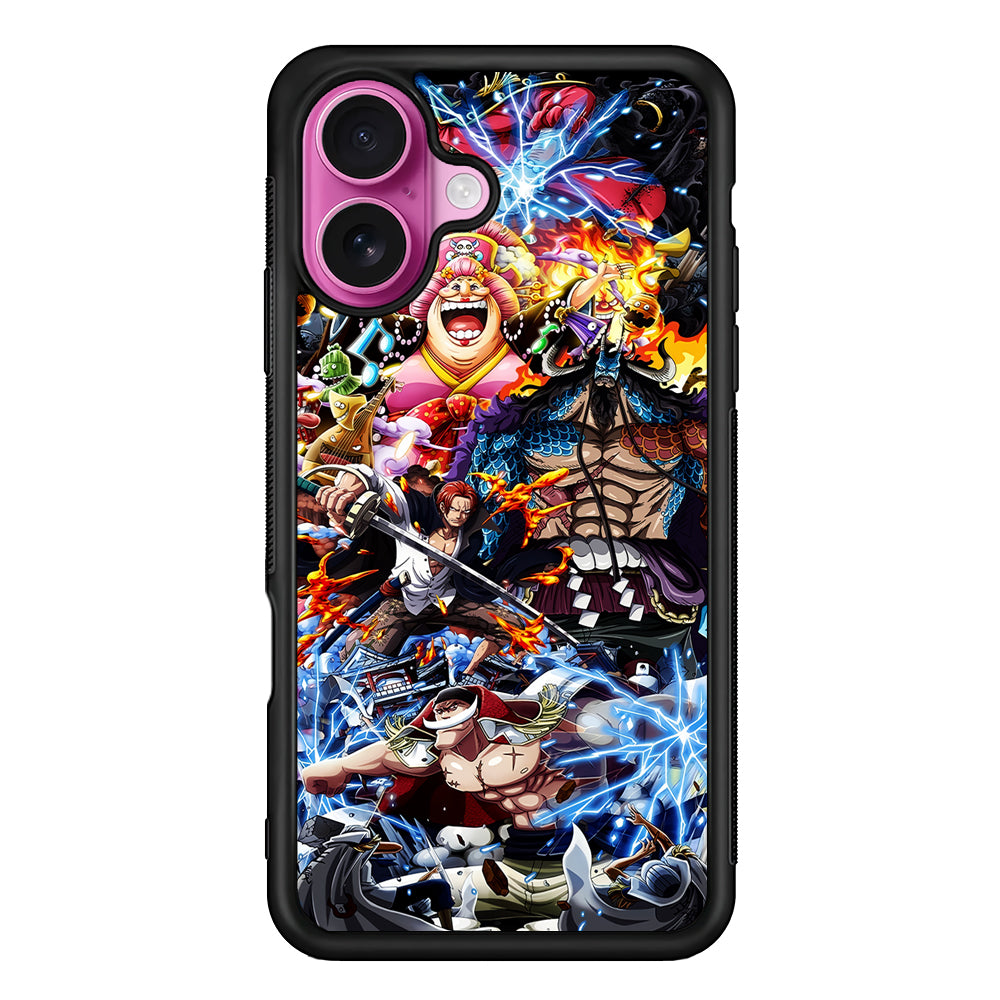 One Piece All Yonkou iPhone 17 Case | Slim Protective Rubber Phone Cover