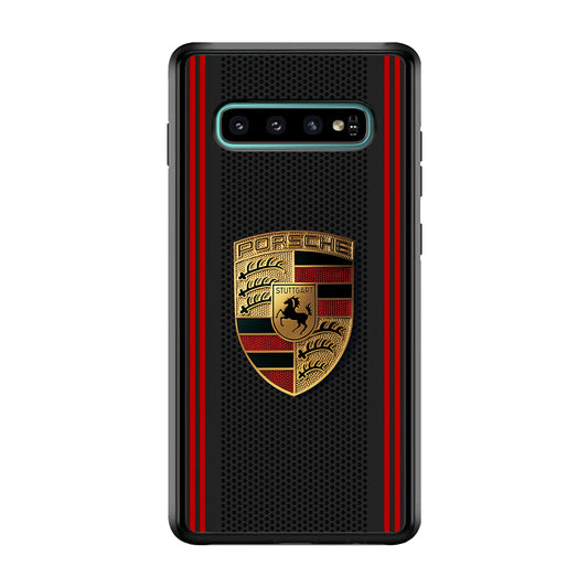Porsche Gold Emblem Samsung Galaxy S10 Plus Case | Slim Rubber Case for Samsung Galaxy S10 Plus