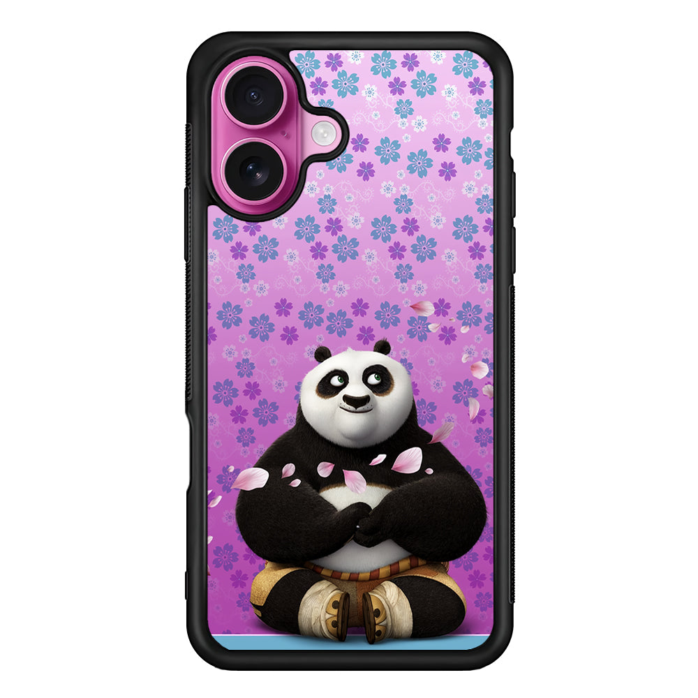 Kung Fu Panda Flower Background iPhone 17 Case | Slim Protective Rubber Phone Cover