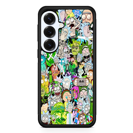Rick and Morty Sticker Collection Samsung Galaxy S25 Plus Case | Slim Rubber Cover for Samsung Galaxy S25 Plus