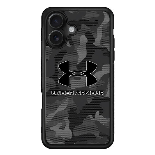 Under Armour Black Camo iPhone 16 Case | Slim Rubber Case for iPhone 16