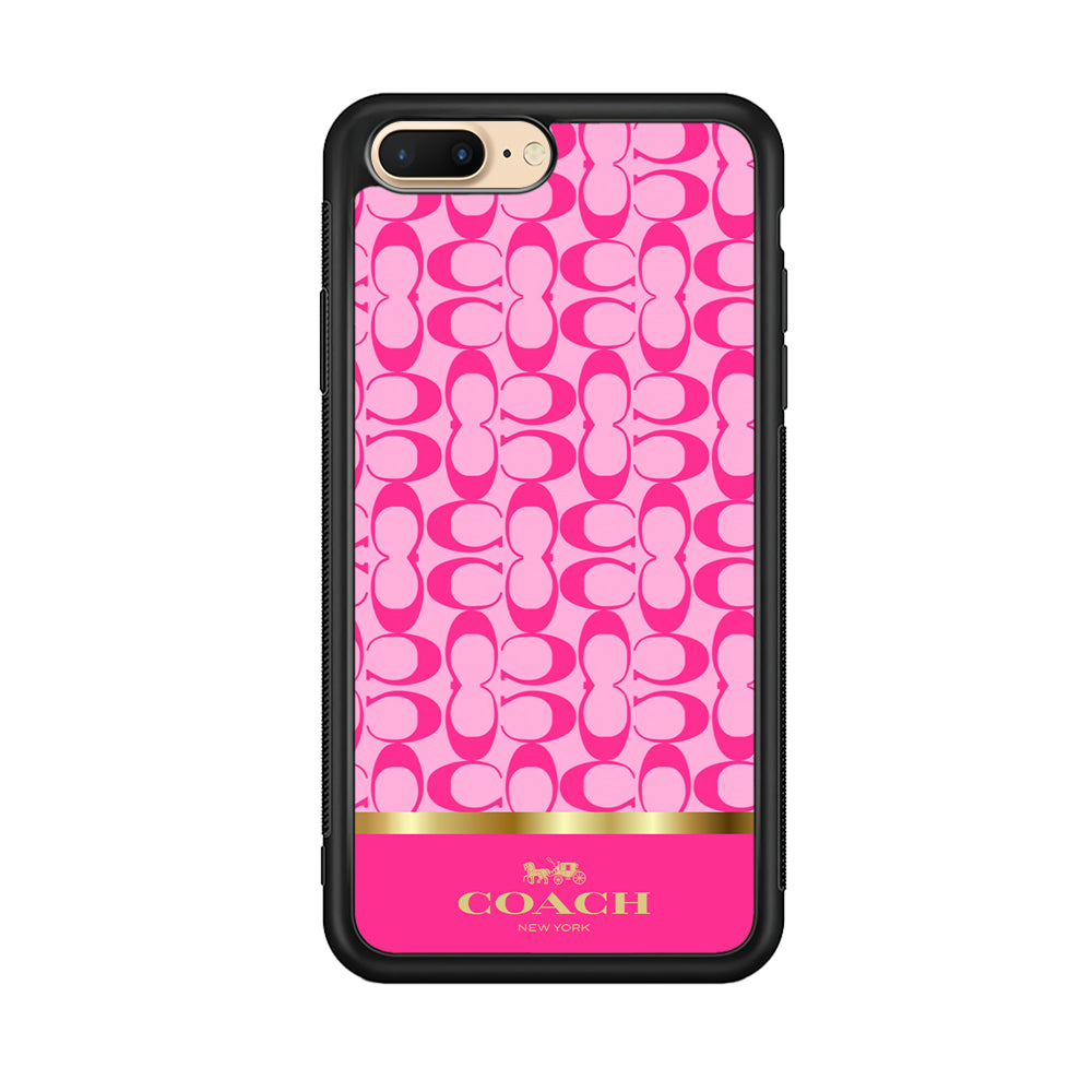 Coach Pink Pattern iPhone 8 Plus Case | Slim Rubber Case for iPhone 8 Plus