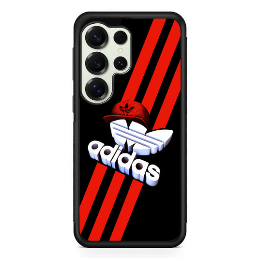 Adidas Logo Stripe Red Hat Samsung Galaxy S25 Ultra Case | Durable Rubber Case for Samsung Galaxy S25 Ultra