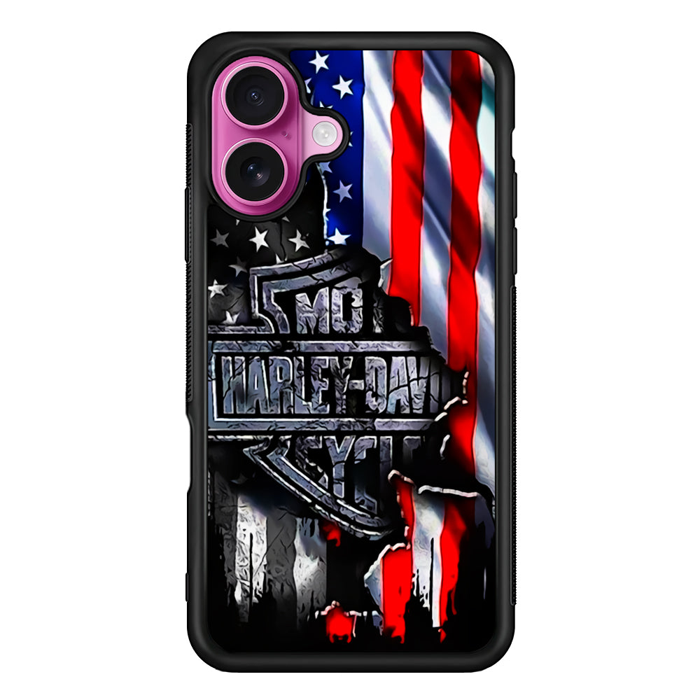 Harley Davidson American Flag iPhone 17 Case - Slim Rubber Case for iPhone 17