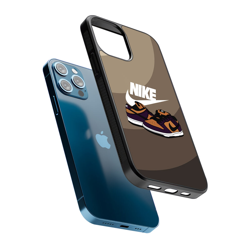 Nike Purple in Brown Layer 2D Rubber Phone Case | Slim Protective Phone Case