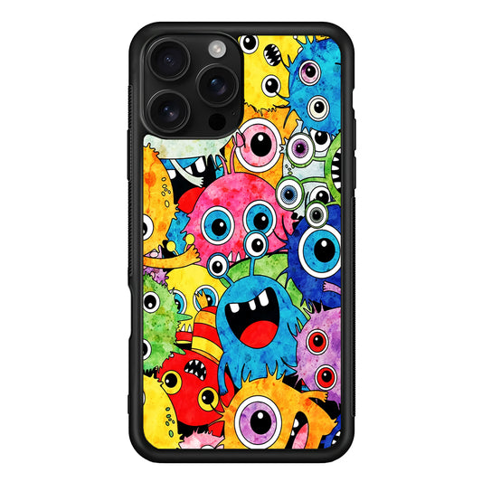 Cute Monster Doodle iPhone 16 Pro Case | Durable Protective Case for iPhone 16 Pro