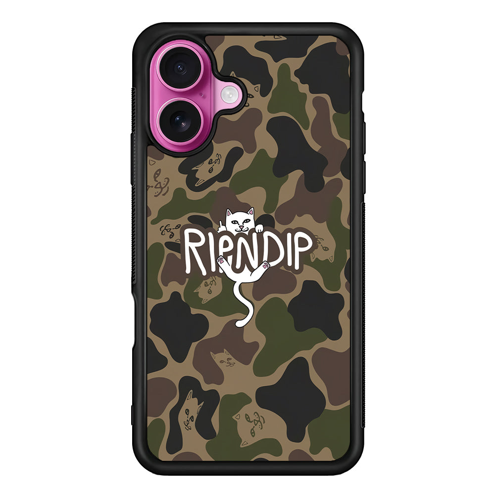 Rip N Dip Green Camo iPhone 17 Case | Slim Rubber Case for iPhone 17