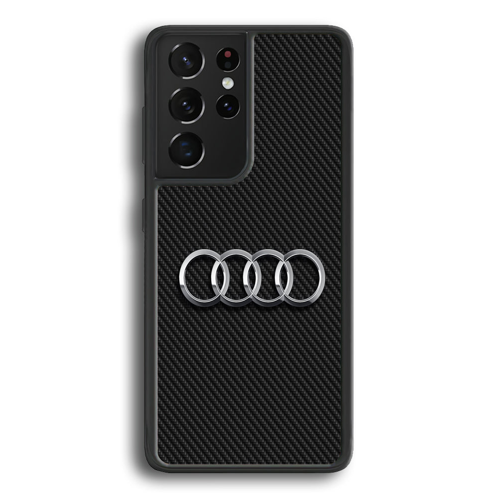 Audi Metal Against a Dark Carbon Samsung Galaxy S21 Ultra Case | Slim Rubber Case for Samsung Galaxy S21 Ultra