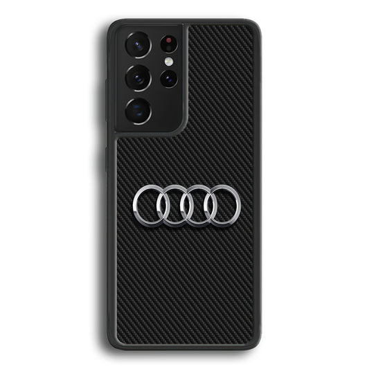 Audi Metal Against a Dark Carbon Samsung Galaxy S23 Ultra Case | Slim Rubber Case for Samsung Galaxy S23 Ultra