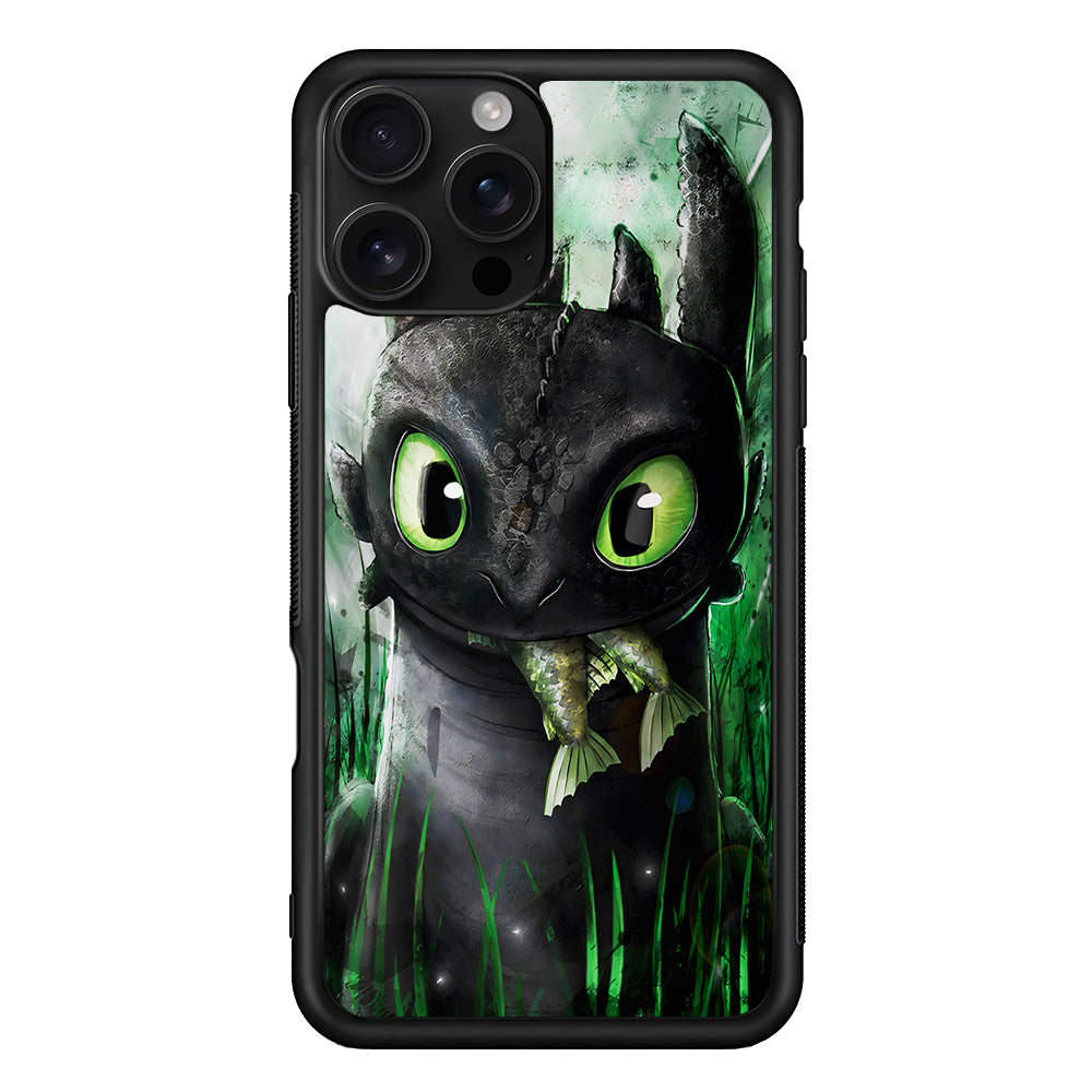 Toothless Eats Fish iPhone 16 Pro Case | Durable Protective Case for iPhone 16 Pro