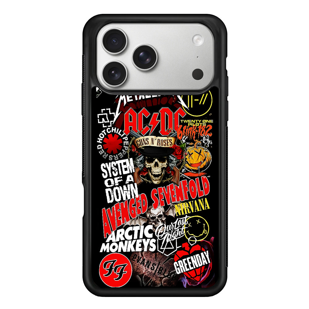 90s Rock Metal Aesthetic iPhone 17 Pro Case | Slim Rubber Case for iPhone 17 Pro
